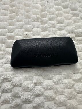 Balenciaga Black Textured Leather Sunglasses Case